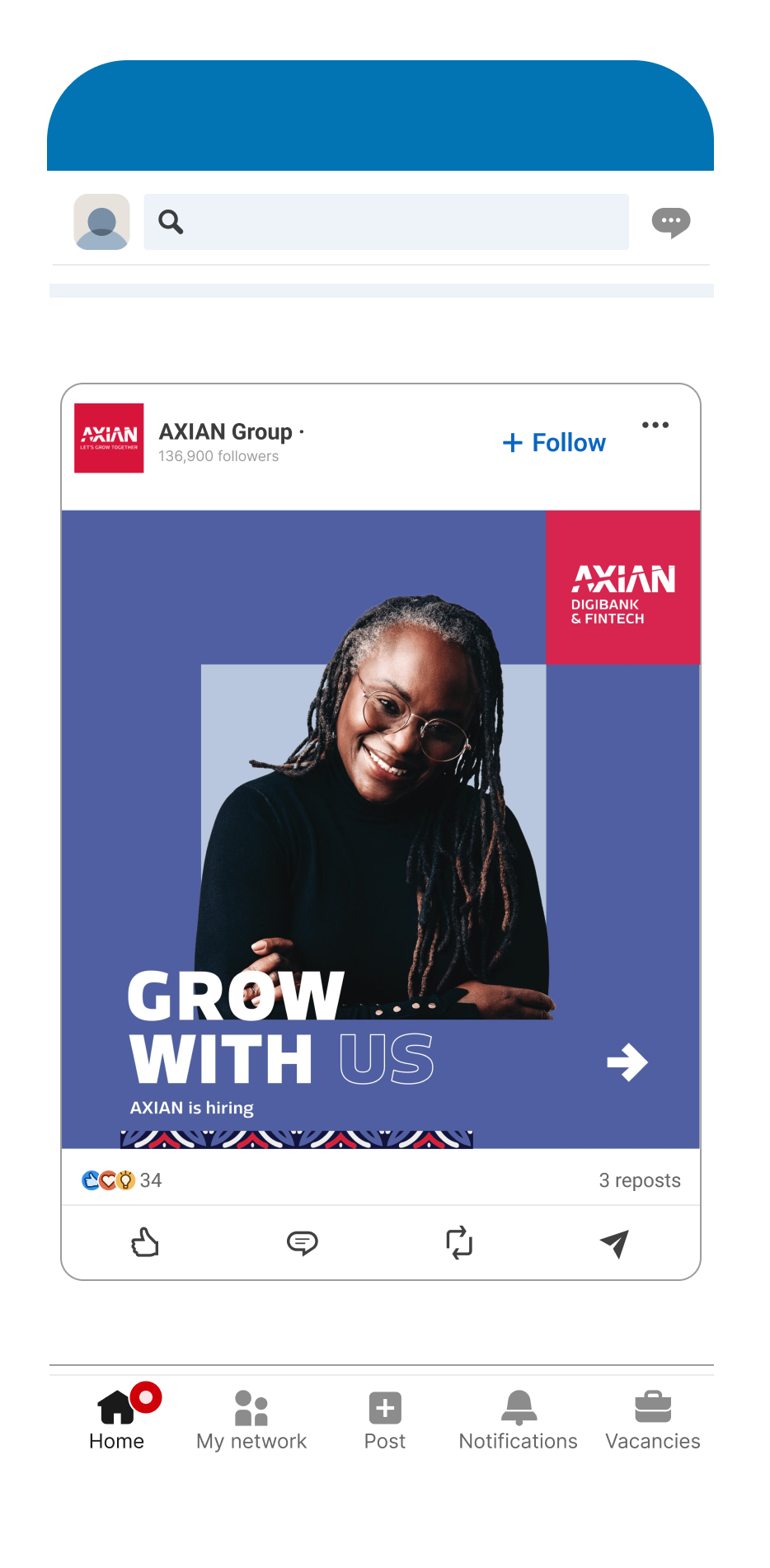 Post LinkedIn Axian
