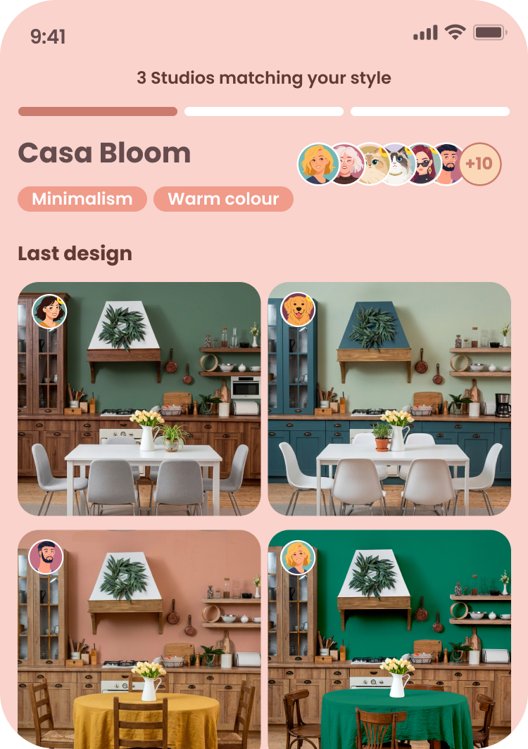 Casa Bloom studio — matching screen