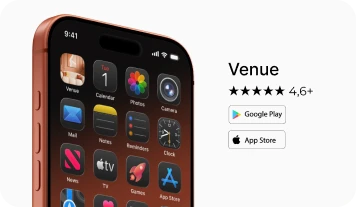 Venue on the App Store and Google Play